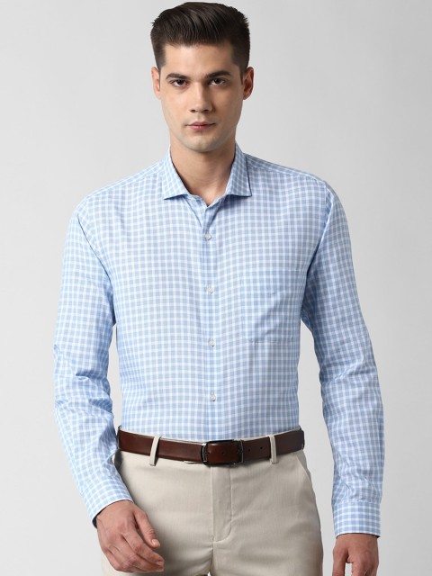 

Peter England Men Blue Slim Fit Checked Casual Shirt