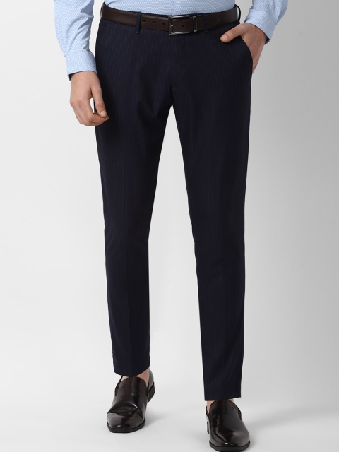 

Louis Philippe Sport Men Navy Blue Slim Fit Striped Formal Trousers