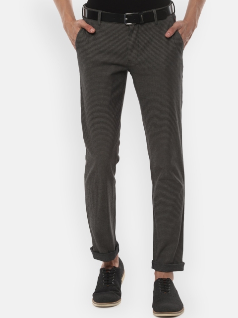 

Louis Philippe Sport Men Grey & White Slim Fit Printed Regular Trousers