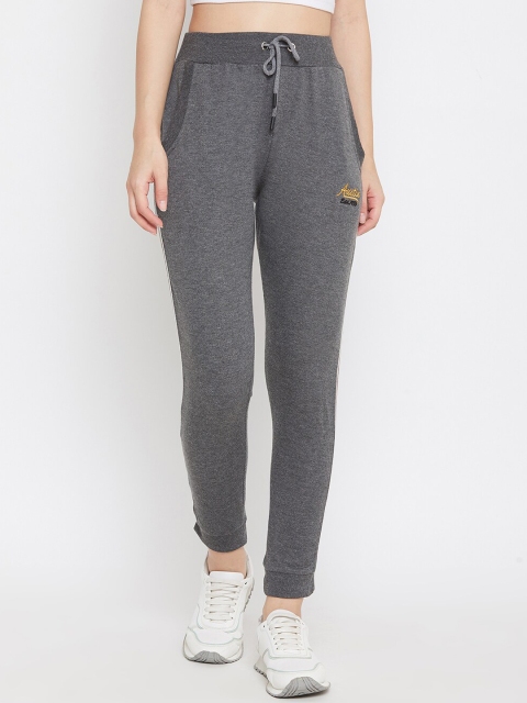 

Austin wood Women Charcoal Grey Solid Slim-Fit Cotton Joggers