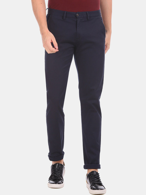 

Arrow Sport Men Navy Blue Regular Fit Solid Trousers