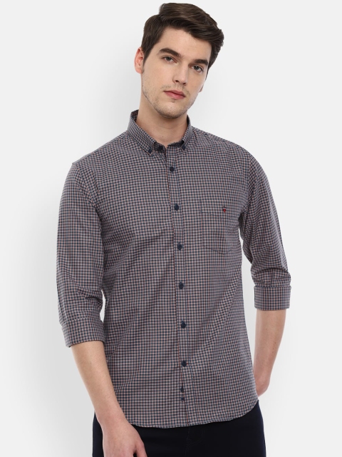 

Louis Philippe Sport Men Navy Blue & Red Super Slim Fit Checked Casual Shirt