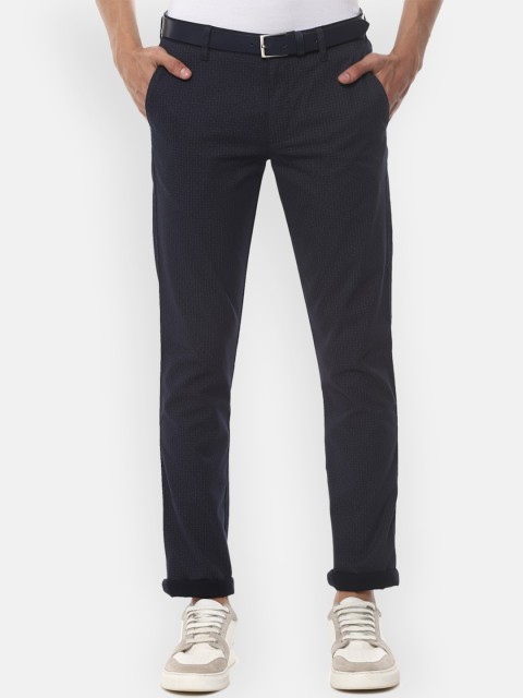 

Louis Philippe Sport Men Navy Blue Slim Fit Self Design Regular Trousers