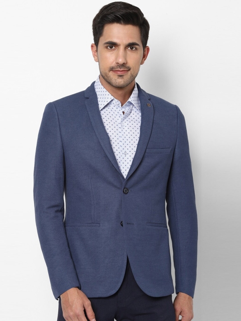 

Allen Solly Men Navy Blue Solid Slim-Fit Single-Breasted Semi Formal Blazer