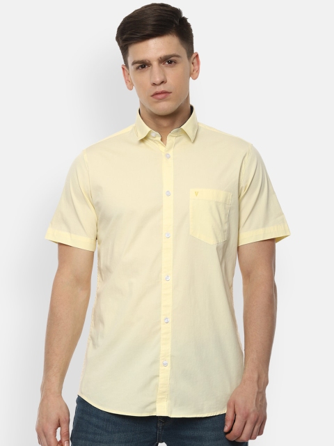 

Van Heusen Sport Men Yellow Pure Cotton Slim Fit Solid Casual Shirt