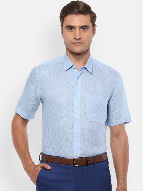 

Louis Philippe Men Blue & White Slim Fit Printed Formal Shirt