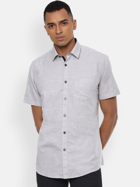 

Van Heusen Sport Men Grey Pure Cotton Slim Fit Solid Casual Shirt