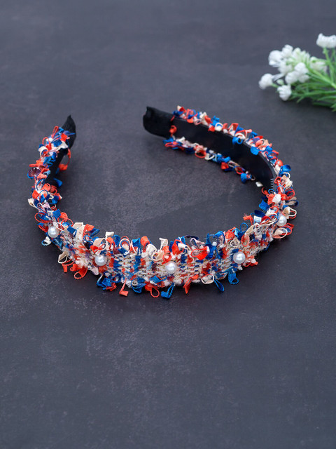 

Golden Peacock Women Multi Coloured Beaded Hairband