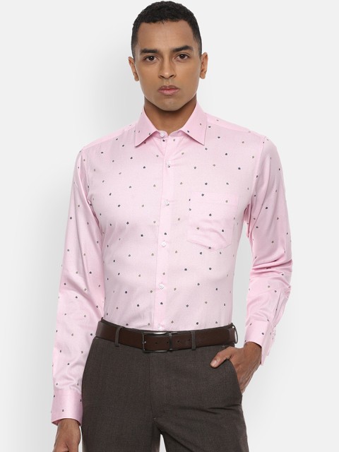 

Van Heusen Men Pink & Green Regular Fit Printed Formal Shirt