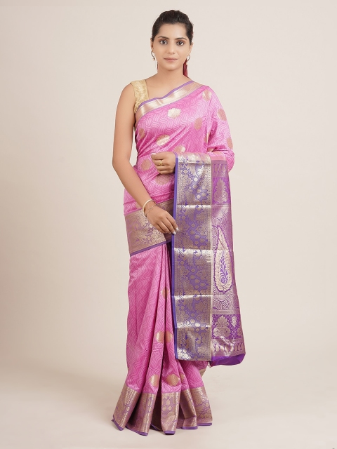 

Pothys Pink & Gold-Toned Art Silk Woven Design Saree