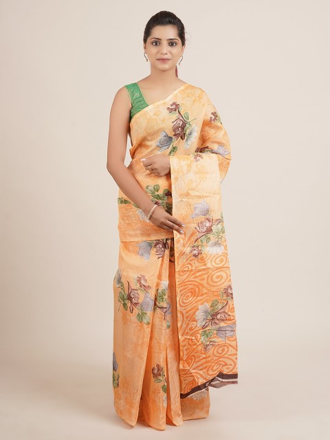 

Pothys Orange Printed Pure Cotton Saree