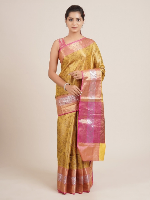 

Pothys Mustard Printed Jute Silk Saree