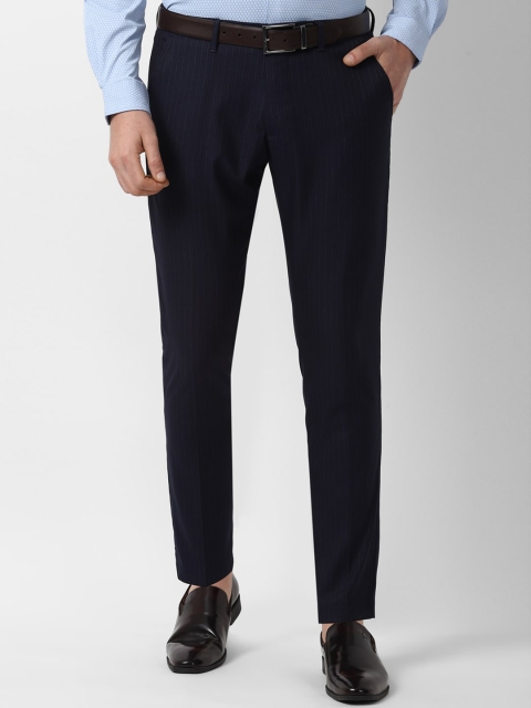 

Louis Philippe Sport Men Navy Blue Slim Fit Striped Formal Trousers