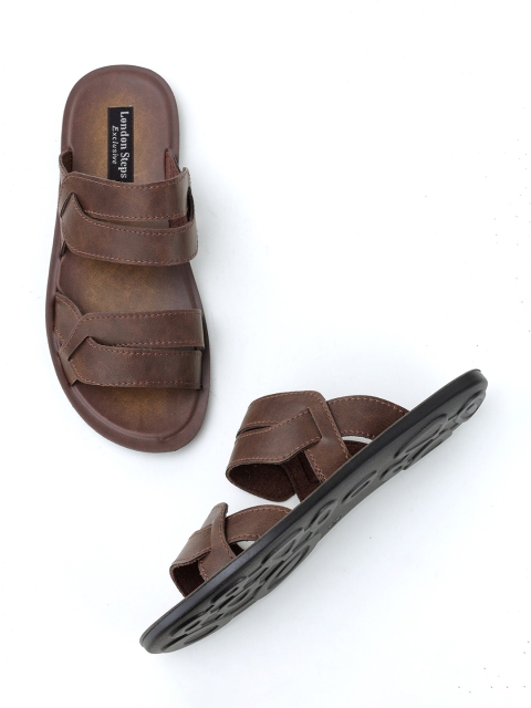 

LONDON STEPS Men Coffee Brown Comfort Sandals