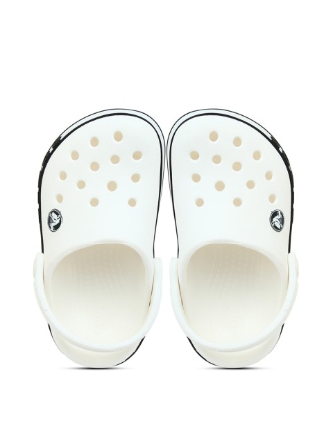 

Crocs Kids White & Black Solid Clogs