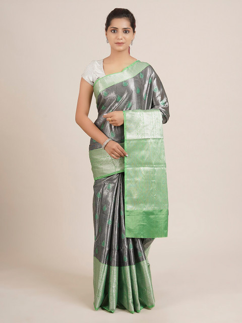 

Pothys Grey Woven Design Jute Silk Saree