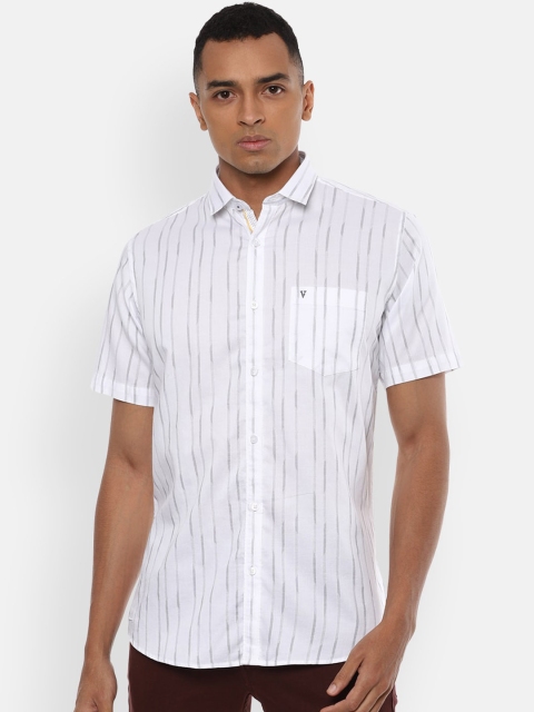 

Van Heusen Sport Men White Striped Slim Fit Striped Casual Shirt
