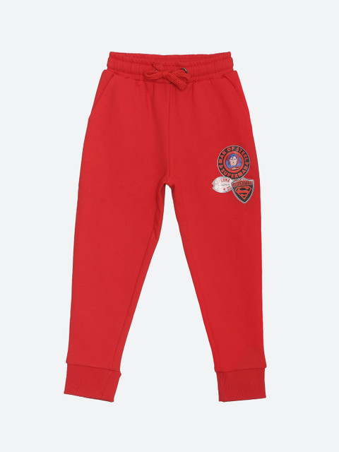 

Kids Ville Boys Red Super Man Print Training Cotton Joggers