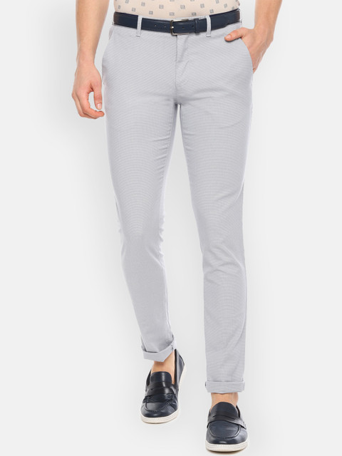 

Louis Philippe Sport Men Grey Slim Fit Textured Regular Trousers