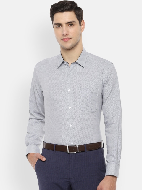 

Louis Philippe Men Grey Slim Fit Printed Formal Shirt