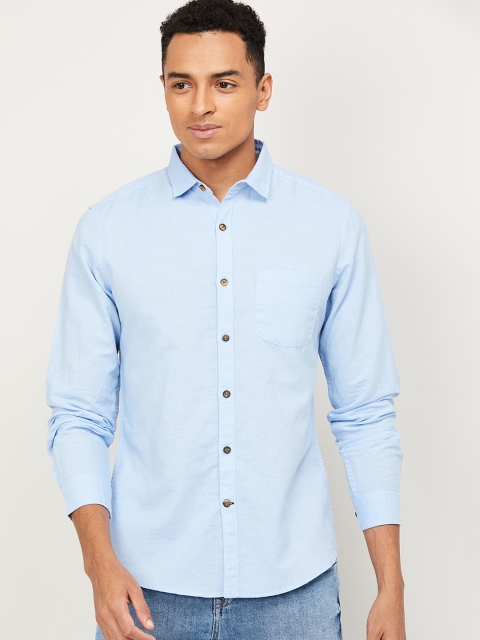 

Fame Forever by Lifestyle Men Blue Slim Fit Solid Casual Shirt