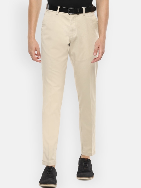 

Louis Philippe Sport Men Cream-Coloured Slim Fit Solid Regular Trousers