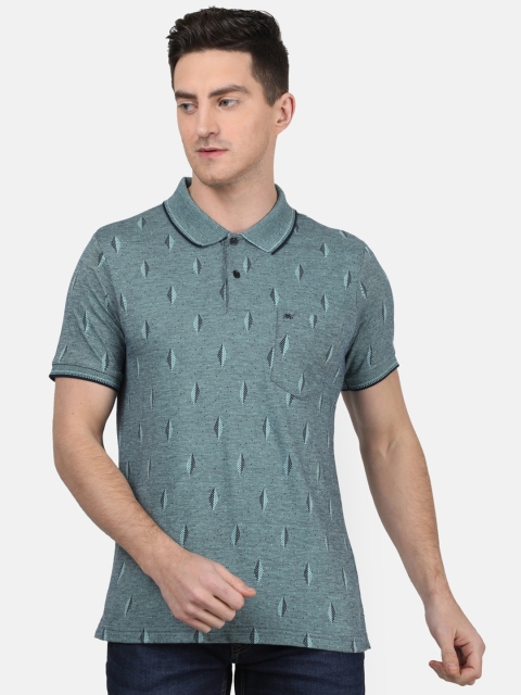 

Monte Carlo Men Green & Black Printed Polo Collar T-shirt
