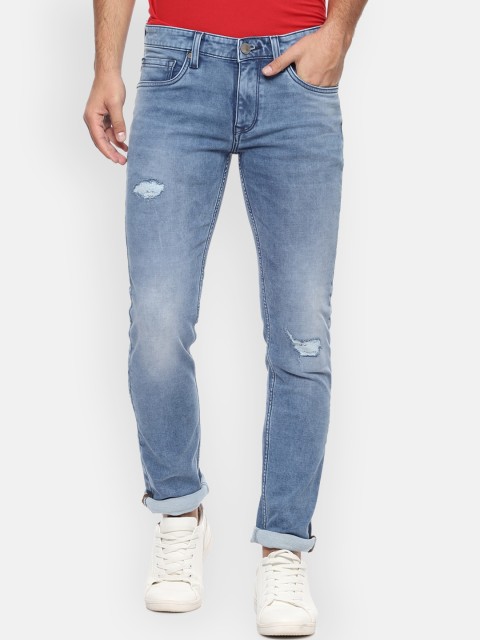 

Louis Philippe Jeans Men Blue Slim Fit Mildly Distressed Heavy Fade Jeans