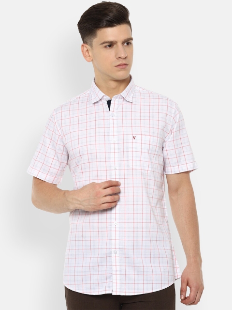 

Van Heusen Sport Men White Pure Cotton Slim Fit Checked Casual Shirt