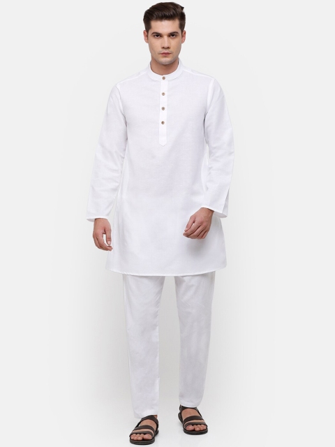 

CAVALLO by Linen Club Men White Kurta