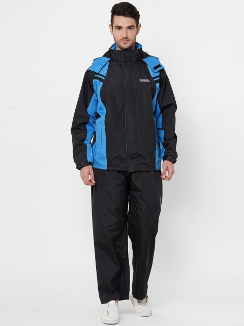 

Zeel Men Black & Blue Colourblocked Rain Suit