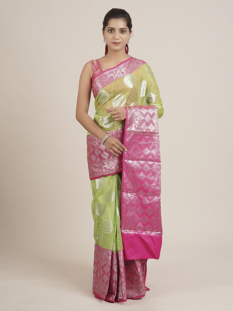 

Pothys Green Woven Design Jute Silk Saree