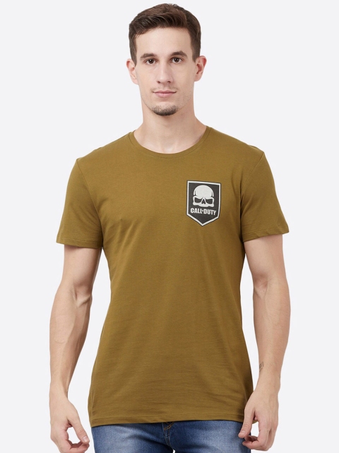 

Free Authority Men Olive Green Call Of Duty Printed Pure Cotton T-shirt