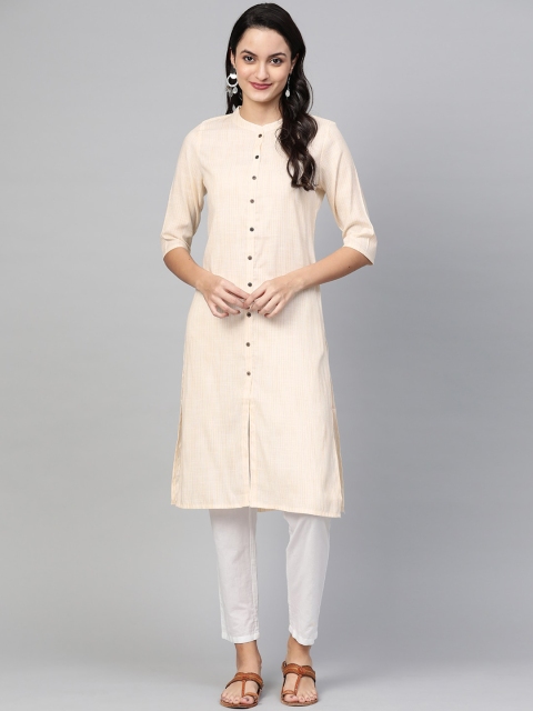 

Ishin Women Off White Striped Kurta