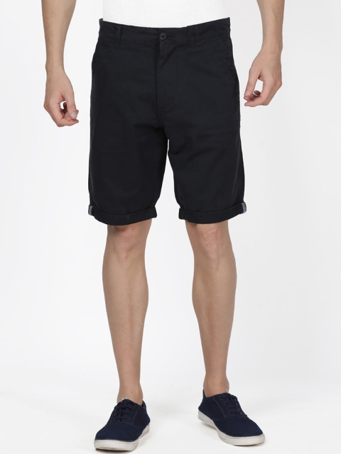 

t-base Men Navy Blue Solid Slim Fit Chino Shorts