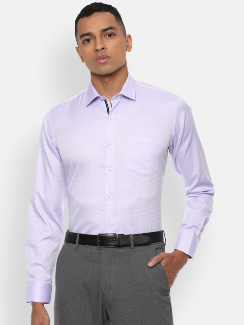 

Van Heusen Men Lavender Slim Fit Self Design Formal Shirt
