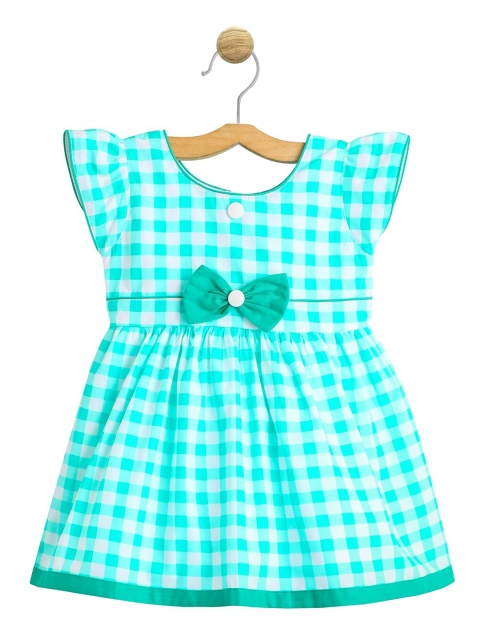 

The Magic Wand Sea Green Checked Dress