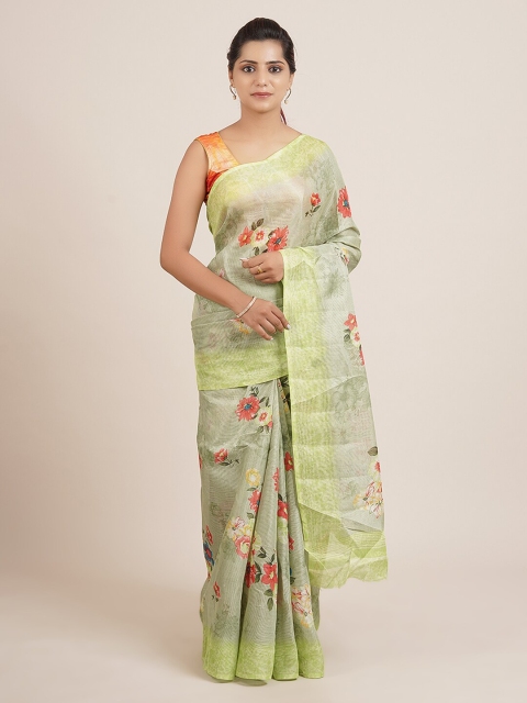 

Pothys Green Printed Saree