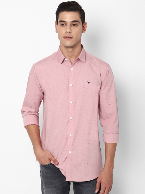 

Allen Solly Men Pink Slim Fit Printed Casual Shirt
