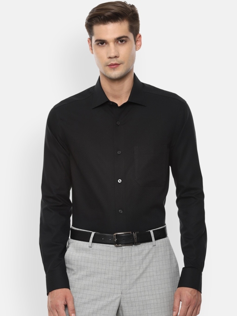 

Louis Philippe Men Black Pure Cotton Regular Fit Self Design Formal Shirt