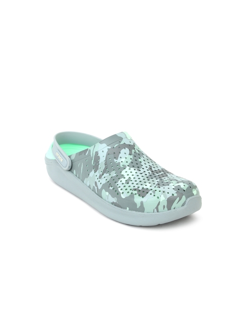 

Crocs Unisex Grey & Sea Green Printed Croslite Clogs