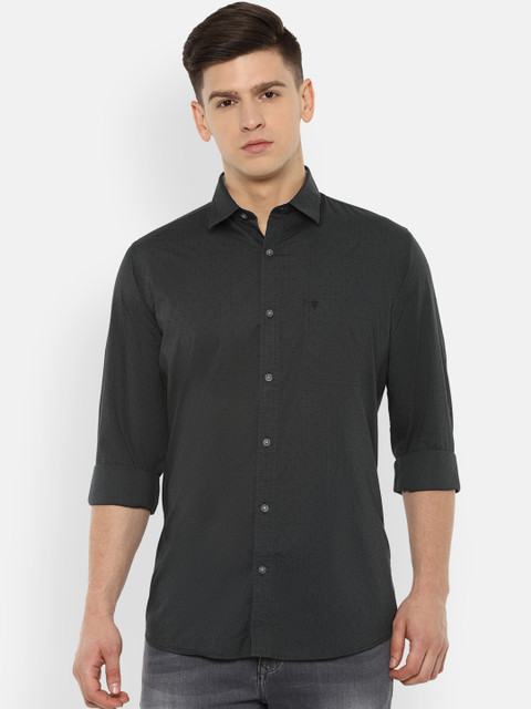 

Van Heusen Sport Men Grey Pure Cotton Slim Fit Solid Casual Shirt