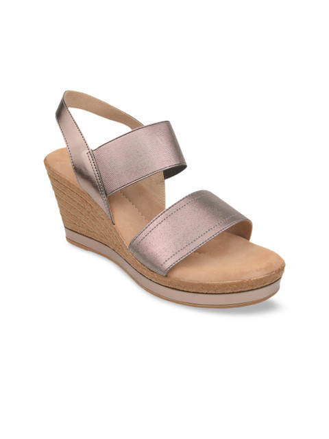 

Rocia Women Gunmetal-Toned Solid Sandals, Metallic