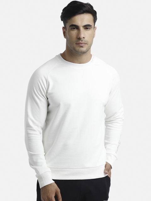 hummel Men White Solid Sweatshirt