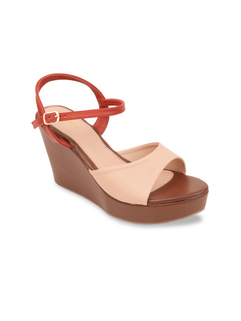 

Rocia Women Pink & Red Solid Sandals