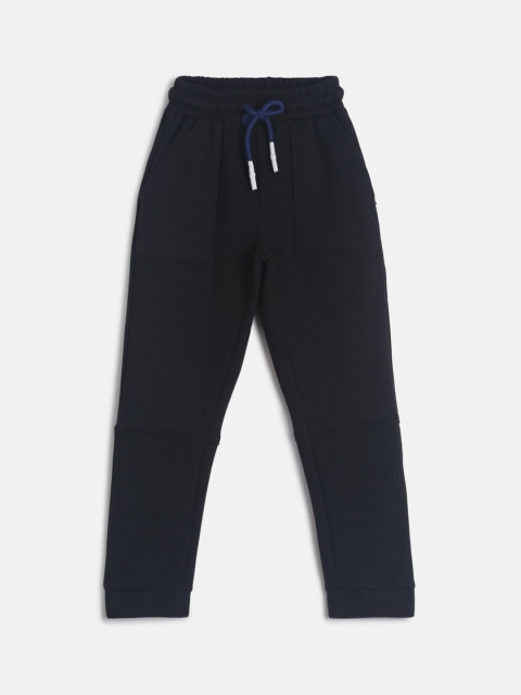

TALES & STORIES Boys Black Solid Cotton Joggers