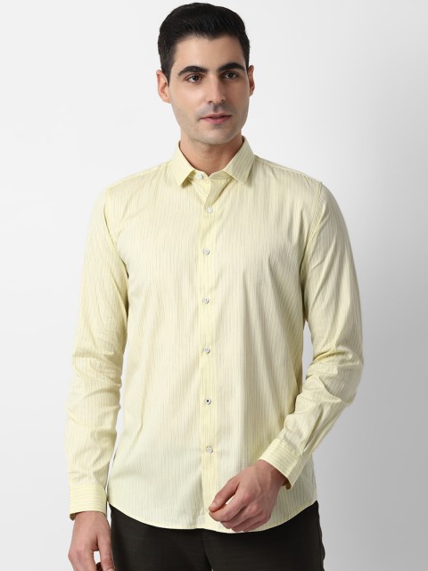 

Louis Philippe Sport Men Yellow Slim Fit Striped Casual Shirt
