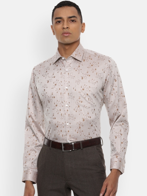 

Van Heusen Men Beige Regular Fit Printed Formal Shirt