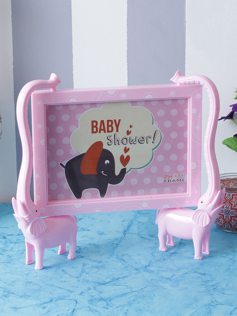 

A Vintage Affair- Home Decor Pink Printed Elephants Photo Frame