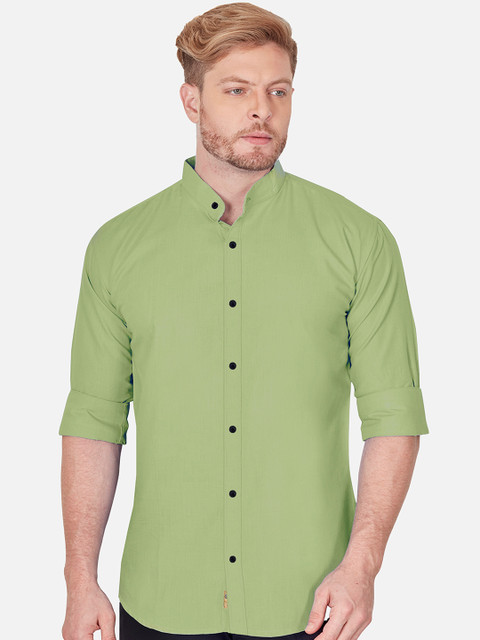 

VeBNoR Men Green Slim Fit Solid Casual Shirt